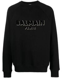 Balmain - Logo Print Long Sleeve T-shirt - Lyst