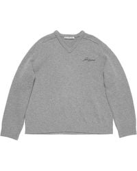 Acne Studios - V-Neck Logo Sweater - Lyst