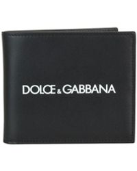 Dolce & Gabbana - Logo Print Leather Wallet - Lyst