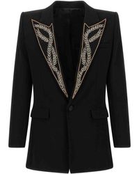 Balmain - Leaf Embroidery Blazer - Lyst