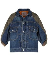 Sacai - Cotton Denim Jacket - Lyst