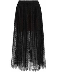 Self-Portrait - Lace Midi Skirt - Lyst