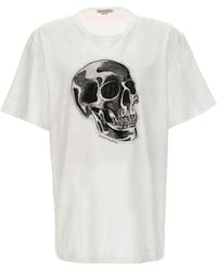 McQueen - Printed Cotton T-Shirt - Lyst