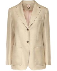 Max Mara - Single-Breasted Wool And Silk Canvas Blazer - Lyst