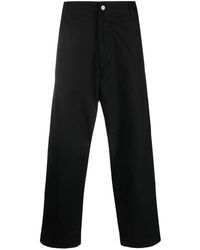 Emporio Armani - Wide-leg Trousers With Logo Patch - Lyst