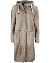 Brunello Cucinelli - Shearling Soft Reversible Coat - Lyst
