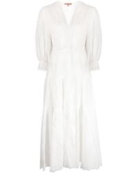 Ermanno Scervino - Lace Detail Cotton Midi Dress - Lyst