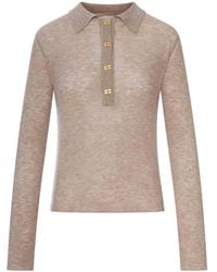 Ganni - Semi-transparent Wool Polo - Lyst