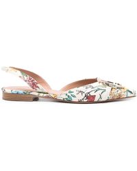 Malone Souliers - Misha Printed Canvas Slingback Ballet Flats - Lyst