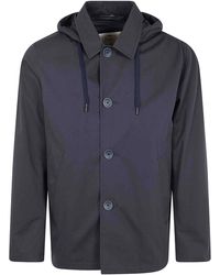 Herno - Cotton Cropped Hooded Single Breasted Coat - Lyst
