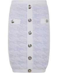 Balmain - Buttoned Tweed Knee Lenght Skirt - Lyst
