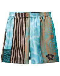 Versace - Silk Shorts With Graphic Print - Lyst
