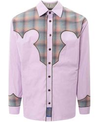Maison Margiela - Cotton Shirt With Insert With Madras Motif - Lyst