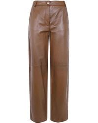 Max Mara - Mst Legno Nappa Leather Trousers - Lyst