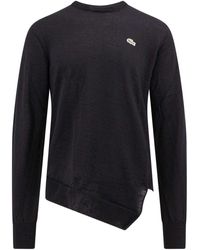 Comme des Garçons - Wool Sweater With Frontal Lacoste Patch - Lyst
