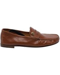 Versace - Rovere Guanto Leather Loafers - Lyst