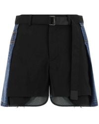 Sacai - Wool Insert Shorts - Lyst