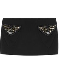 Versace - Miniskirt With Decorated Pockets - Lyst