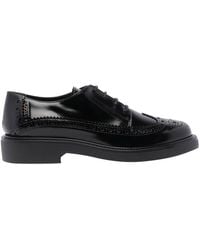 Tod's - Leather Laced Up Shoes - Lyst