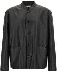 Jil Sander - Giacca Di Pelle Nera 145 - Lyst