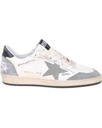 Golden Goose - Ballstar Sneakers In White And Gray Leather And Suede - Lyst