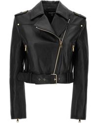 Balmain - Leather Biker Jacket - Lyst