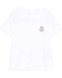 Moncler - Round-Neck T-Shirt With Logo Patch Detail - Lyst