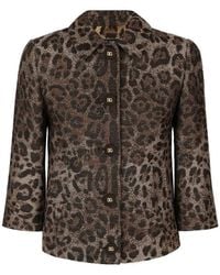 Dolce & Gabbana - Leopard Jacquard Jacket - Lyst