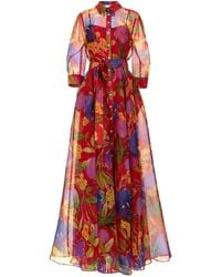 Carolina Herrera - Floral Evening Dress - Lyst