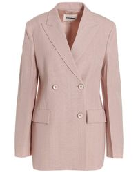Jil Sander - Double Breast Blazer Jacket - Lyst