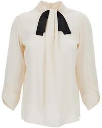 Elisabetta Franchi - Viscose Shirt With Contrasting Detail - Lyst