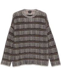 Giorgio Armani - Striped Wool-Silk Oversized Sweater - Lyst