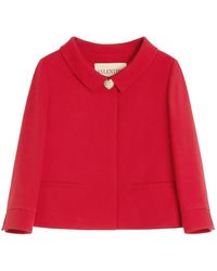 Valentino - Wool And Silk Short Jacket - Lyst