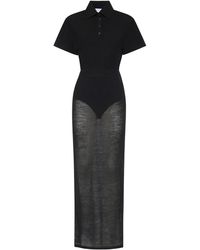 Alaïa - Wool Blend Polo Dress - Lyst