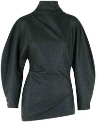 KHAITE - Harlow Wool And Charcoal Cashmere Top - Lyst