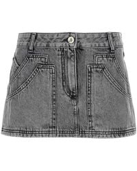 The Attico - Multipocket Denim Mini Skirt - Lyst