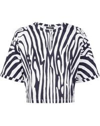 Balmain - Zebra Print Crop T-Shirt - Lyst