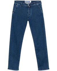 Jacob Cohen - Skinny Stretch Cotton Long Jeans - Lyst