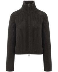 Lisa Yang - Dark Fern Sadie Zip Cardigan - Lyst