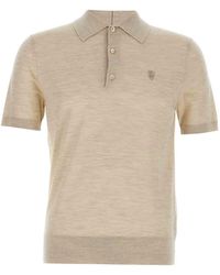 Burberry - Wool Polo Shirt - Lyst