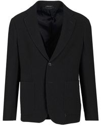 Giorgio Armani - Single-Breasted Stretch Wool Jacket - Lyst