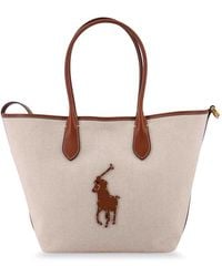 Polo Ralph Lauren - Canvas Shoulder Bag With Front Logo Patch - Lyst