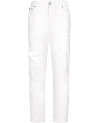 Dolce & Gabbana - Straight-Leg Distressed Jeans - Lyst