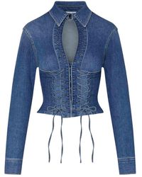 Liu Jo - Denim Shirt With Strings - Lyst