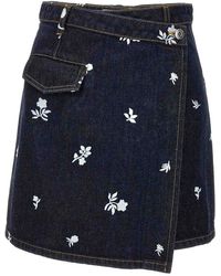 Lanvin - All-over Embroidery Skirt - Lyst