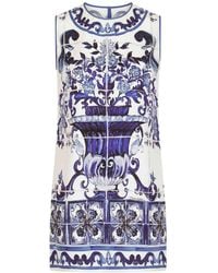 Dolce & Gabbana - Dolce & Gabbana Printed Silk Top - Lyst