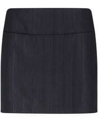 Dondup - Pinstriped Wool Mini Skirt - Lyst