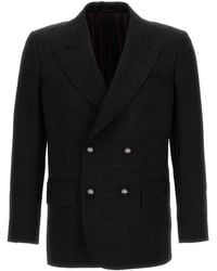 Etro - Check Double-Breasted Blazer - Lyst