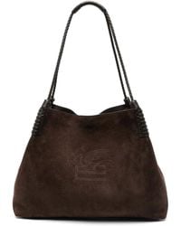 Etro - Suede Calf Leather Shoulder Bag - Lyst