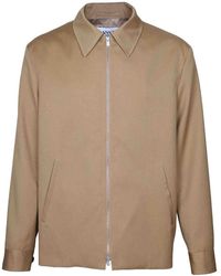 Lanvin - Desert-colored Zip-up Wool Jacket - Lyst